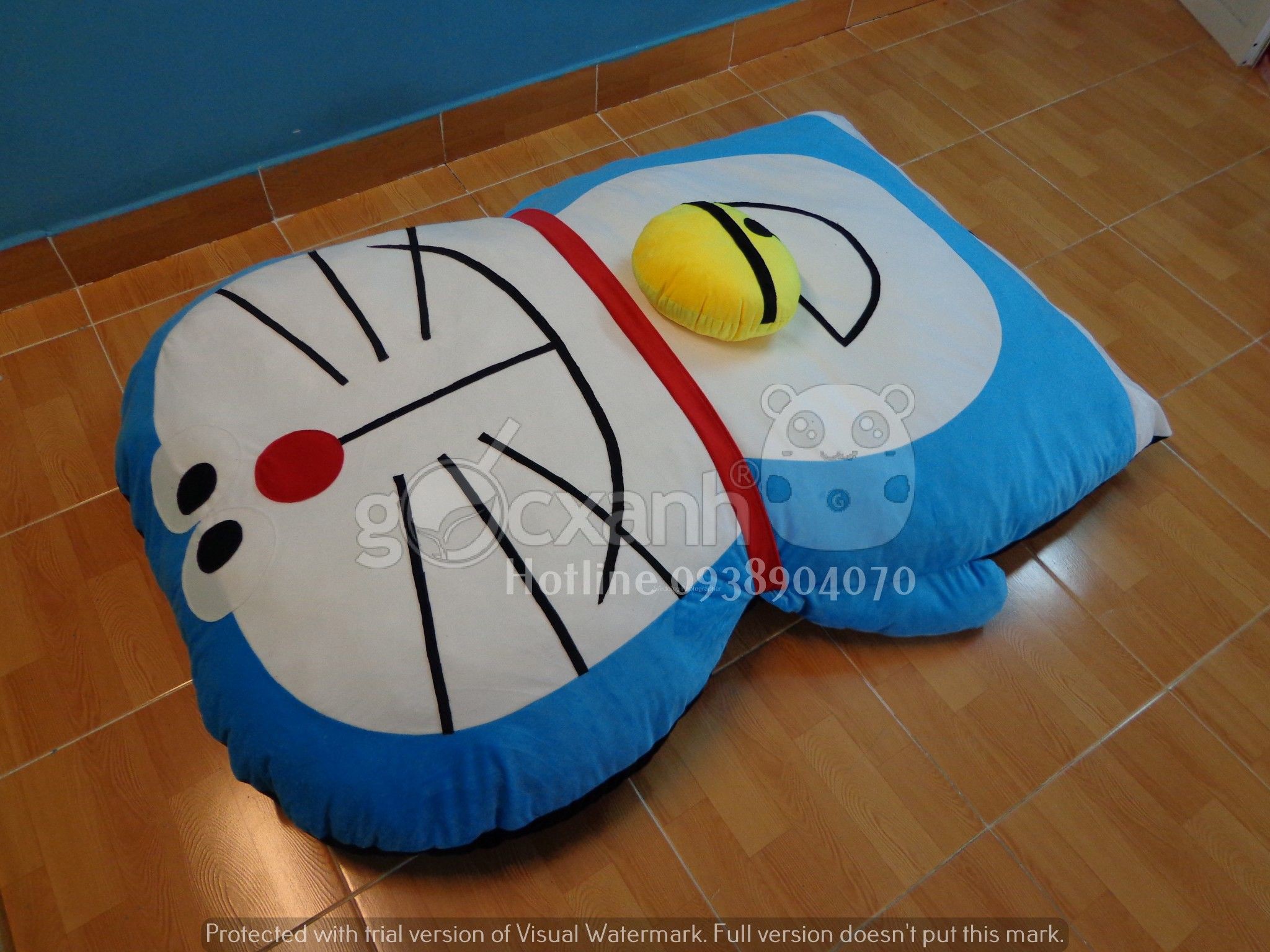 Nệm Doraemon form ốm dài cười mỉm (1.2 x 1.8m)