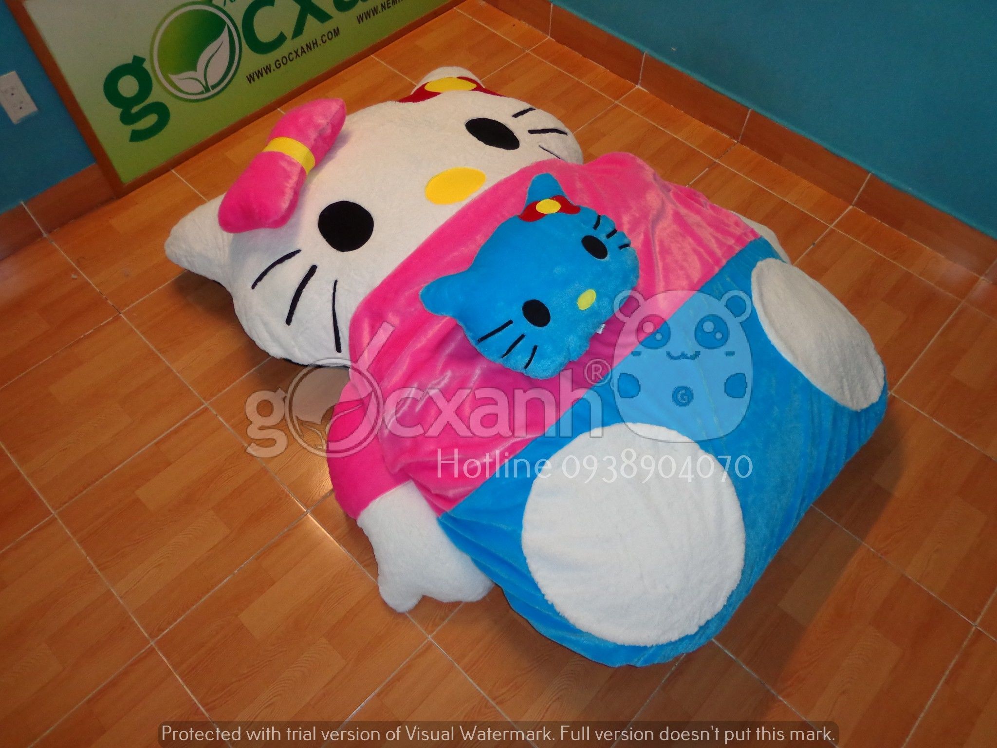 Nệm Hello Kitty sặc sỡ có mền (1.2 x 1.8m)