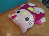 Nệm thú bông Hello Kitty, Mền thun tím hồng, Nhung lạnh, Gối ôm, Gối nằm (1.4 x 1.9m)