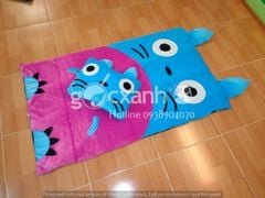 Nệm mỏng Totoro xanh - hồng 74 x 120cm