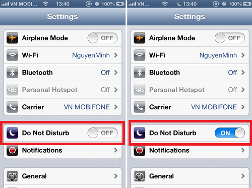 Thiết lập chế độ Do Not Disturb trên iPhone trừ nhóm định sẵn