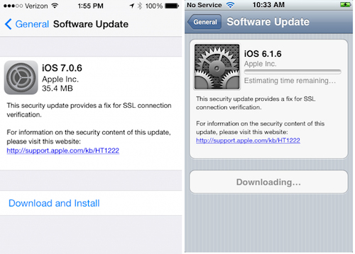 Apple phát hành bản vá lỗi bảo mật cho iOS 6 và iOS 7