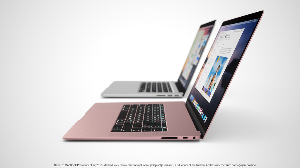 Mời xem ảnh ý tưởng MacBook Pro Retina mới màu hồng, thiết kế mỏng như MacBook 12