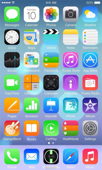 Ảnh chụp màn hình iOS 8 trên iPhone 6 lộ diện