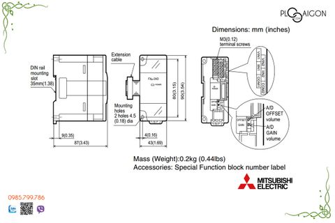  Modun Mitsubishi FX2N-2AD 