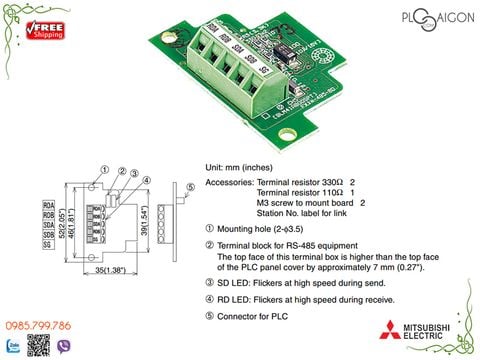  Board Mitsubishi FX2N-485-BD 