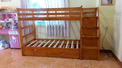 Giường 3 Tầng Kiwi Honey Gỗ Tự Nhiên (1m-1m-1m)