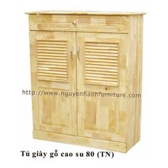 Tủ Giày Dép Gỗ Cao Su Rộng 80cm x Cao 1m