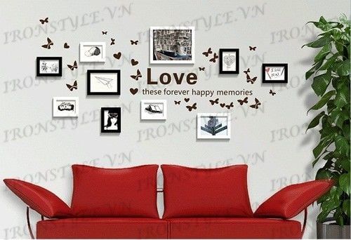 Bộ 10 khung hình kèm decal love