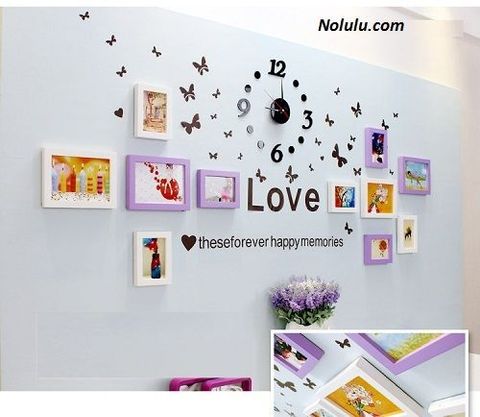 Bộ 11 khung kèm đồng hồ decal