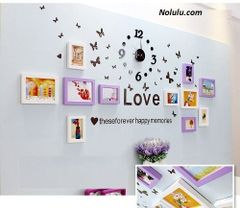 Bộ 11 khung kèm đồng hồ decal