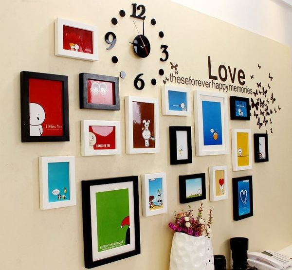 Bộ 17 khung hình đồng hồ, decal