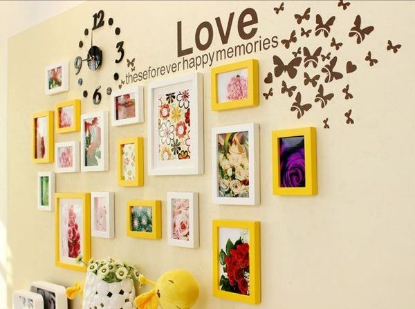 Bộ 17 khung hình đồng hồ, decal