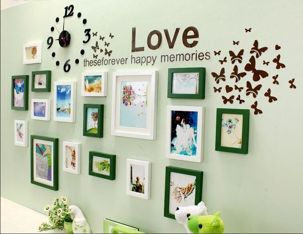 Bộ 17 khung hình đồng hồ, decal