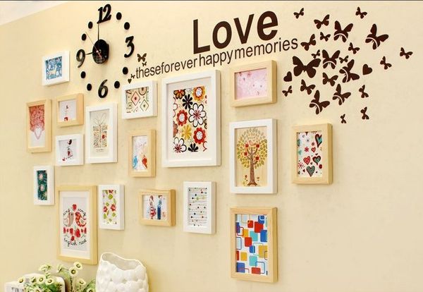 Bộ 17 khung hình đồng hồ, decal