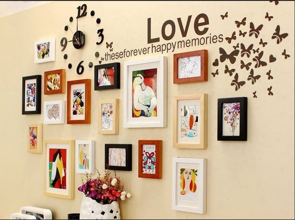 Bộ 17 khung hình đồng hồ, decal