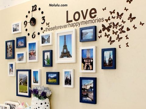 Bộ 17 khung hình đồng hồ, decal