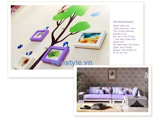 Bộ 4 khung kèm decal thiếu nhi cây xanh