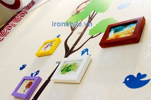 Bộ 4 khung kèm decal thiếu nhi cây xanh