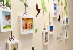 Bộ 9 khung hình decal lá xanh