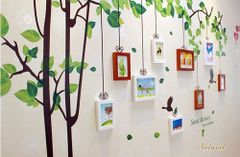 Bộ 9 khung hình decal lá xanh