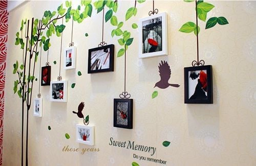 Bộ 9 khung hình decal lá xanh