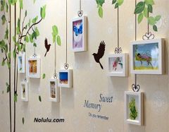 Bộ 9 khung hình decal lá xanh