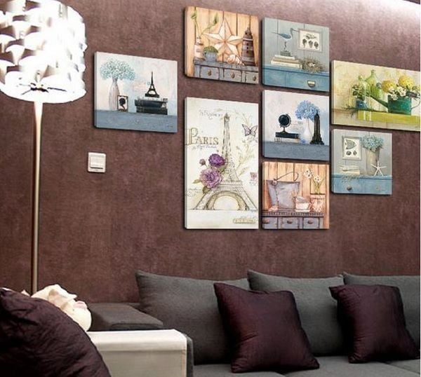 Bộ 8 tranh cổ điển tháp Paris