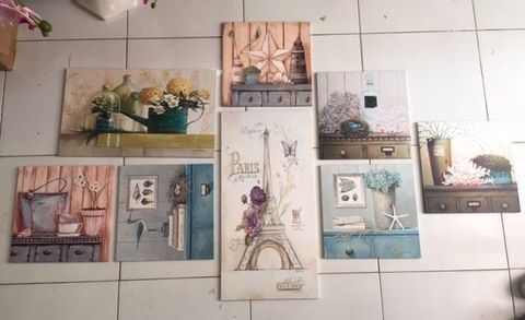 Bộ 8 tranh cổ điển tháp Paris