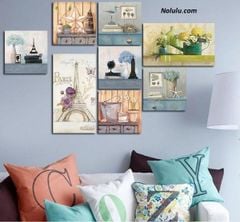 Bộ 8 tranh cổ điển tháp Paris