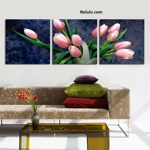 Bộ tranh hoa tuilip 3 bức