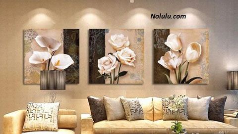 Bộ tranh treo tường hoa cổ điển 3 bức