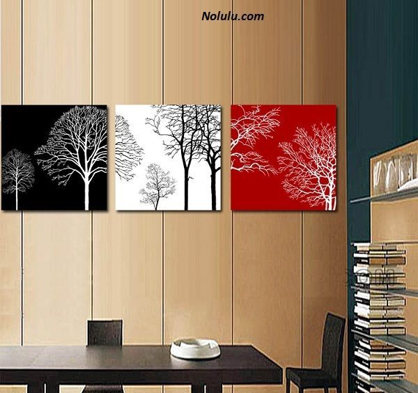 Tranh treo tường cây 3 màu 01