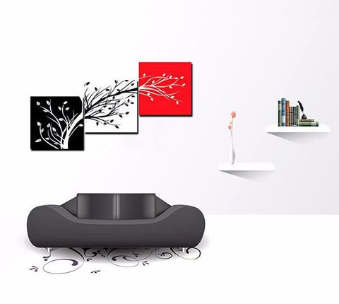 Tranh treo tường cây 3 màu 02
