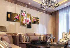 Tranh treo tường hoa ly 4 bức