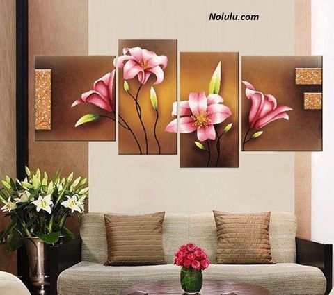 Tranh treo tường hoa ly 4 bức