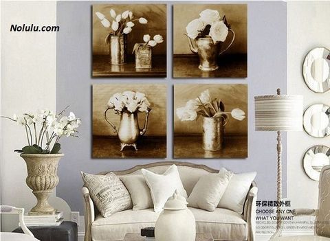 Tranh treo tường hoa nâu