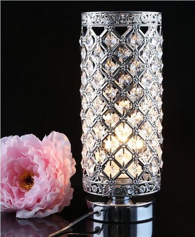 Đèn ngủ tròn để bàn 02 đính đá