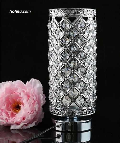 Đèn ngủ tròn để bàn 02 đính đá