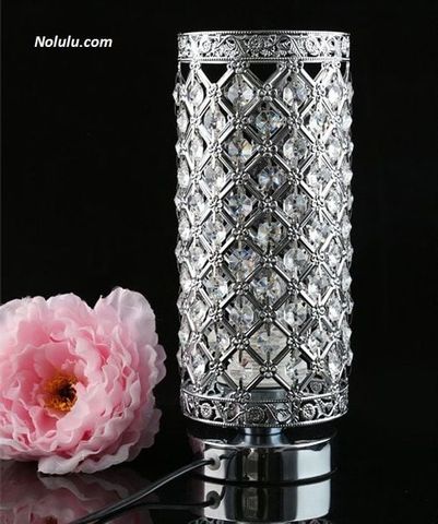 Đèn ngủ tròn để bàn 02 đính đá