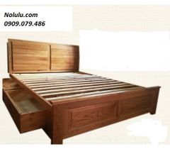 GIƯỜNG GỖ SỒI MỸ SM16 CÓ HỘC KÉO