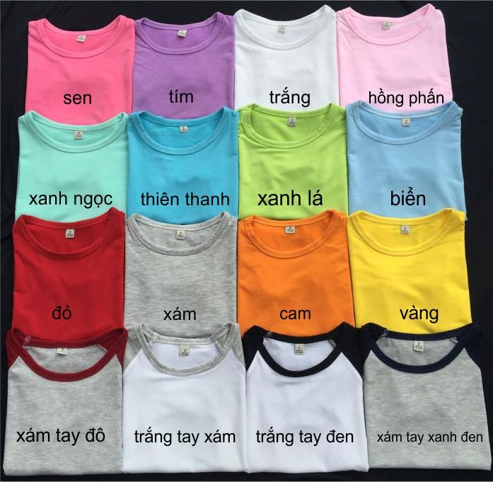 Màu sắc ao thun tron