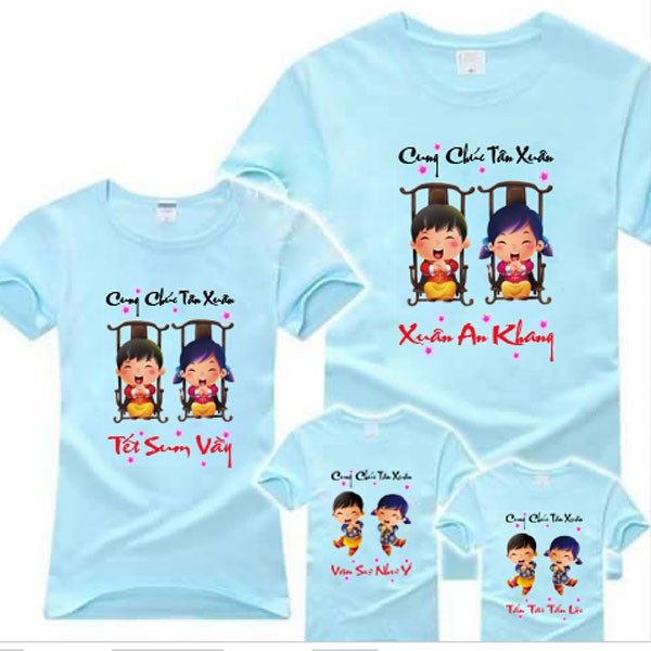 Áo thun gia đình cung chúc tân xuân