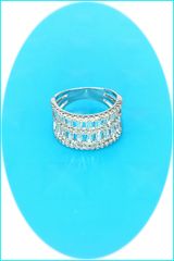  Nhẫn Nữ Bản To Pha Lê Trắng (AB) 