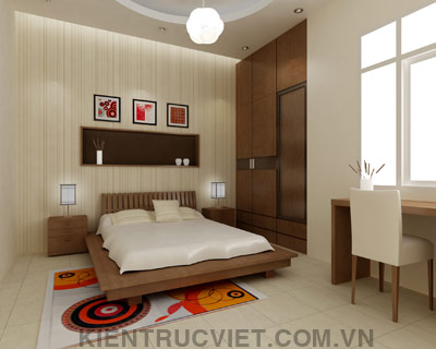 phòng ngủ nhà phố mặt tiền 4m lệch tầng
