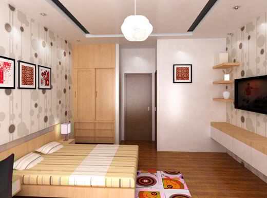 phòng ngủ Nhà phố lệch tầng mặt tiền 5m