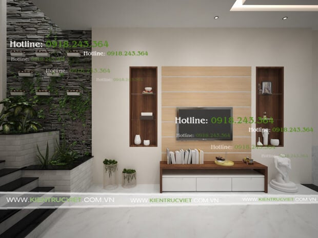 phòng khách nhà phố 4mx16m 3 tầng