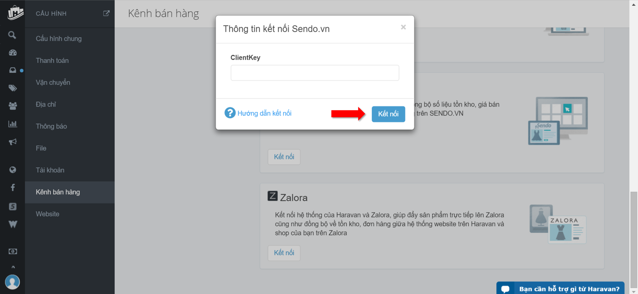 Nhập CLIENT_KEY