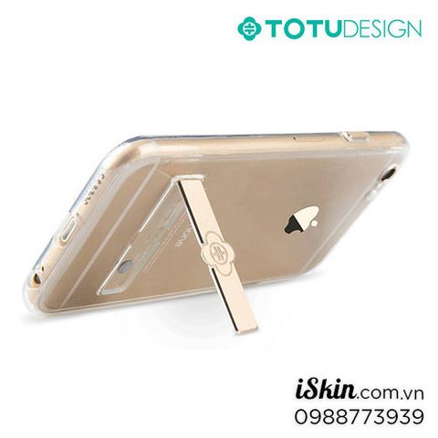 Ốp lưng Iphone 6/6s Plus ToTu Metal Holder - dẻo trong suốt, chống máy, sang trọng, đẹp Tp Hcm