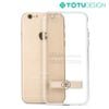 Ốp lưng Iphone 6/6s ToTu Metal Holder - Silicon dẻo trong suốt, chống máy, nút bấm kim loại nổi